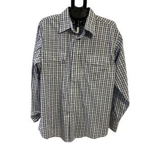 NWT Wrangler Blue Plaid Button Up Shirt Men's size XL